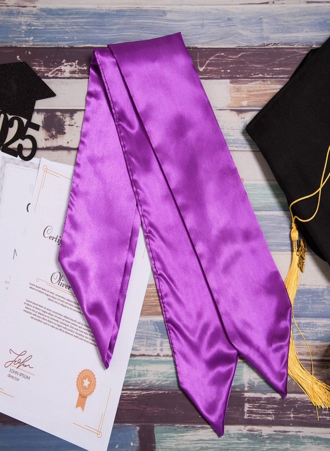 MoDooris 70 Inch Graduation Stoles 2025 Unisex Adult Graduation Sash Plain Grad Stole Graduate Honor Stole (12, Purple) - Image 3
